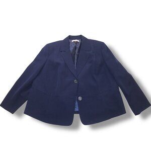 Kasper Womens Work Blazer Navy Blue Size 24W